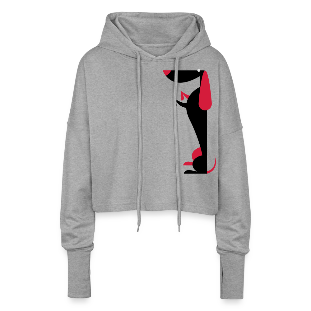 Cropped Frauen Hoodie - Grau meliert