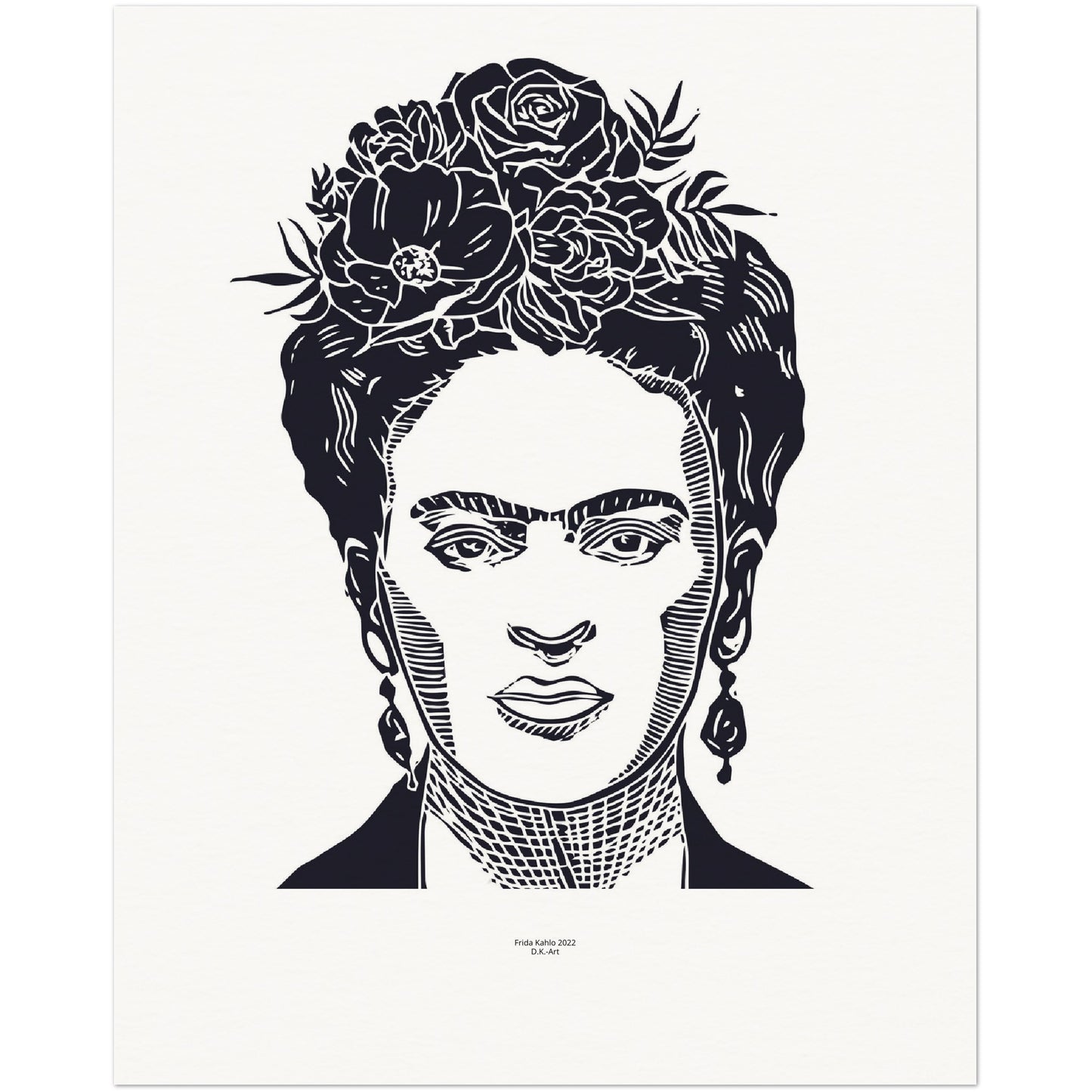 Frida Kahlo Lino-Print
